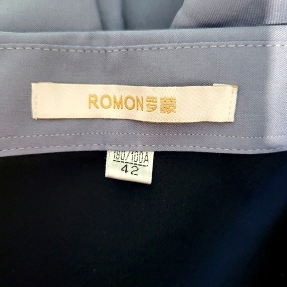 Romon Grey Fleece Lined Dress Shirt Size 42(18N) NWT - Picture 4 of 8